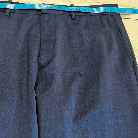 Theory Men’s Navy Virgin Wool Cashmere Dress Pants 34x31” Straight Leg - Picture 14 of 15